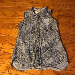 H&M flowers and paisleys sleeveless collared shirt